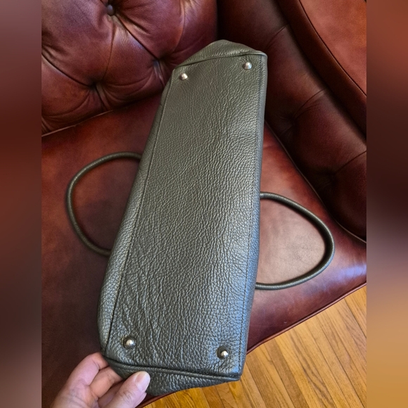 Borse In Pelle Italian Pebbled Leather Large Tote - Picture 7 of 8